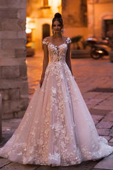 Beautiful Off-the-Shoulder A-line Lace Wedding dress-27dress